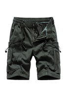 Dark gray cargo shorts on a white background, Obroi