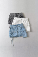 Skirts for Women Spliced Summer Casual Femme High Waist Mini Short Denim Skirt