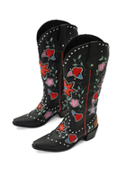 Boots For Women Embroidered Western Knee High Boots Autumn Winter Casual Warm Shoes