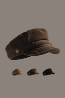 Retro Suede Flat Top Painter Hat Autumn and Winter Casual Cap