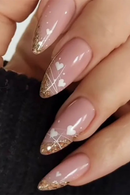 Detachable Wearable Manicure Almond Fake Nails Pointed Head Full Cover Press on Nails False Nail Women