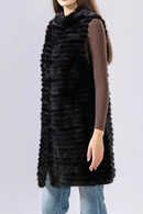 Real mink fur vest Mid-length warm vest
