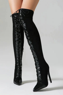 Women Long Boots Slim Knee Boots Nightclub Club Heels Ladies Shoes