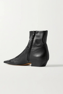 Square Toe Low Heels Black Leather Ankle Boots Sewing Side Zip Classic Women Short Boot
