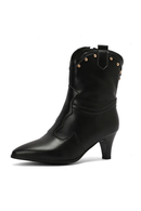 Brogue Design Women Shoes Brown White Pointed Toe Mature Ladies Pumps Retro Ankle Boots