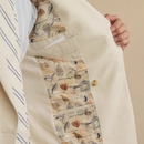 Men Linen Blended Casual Double-breasted Suit Retro Commuter Slim-fit One-suit