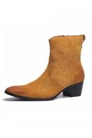 Brown ankle boot with a black sole on a white background, Obroi