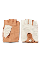 Men Air Soft Leather Gloves Male Locomotive Upper Knitted Outdoor Cycling Riding Fingerless