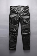 Genuine Leather Mens Straight Pants Biker Pants
