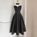 Summer Holiday Prom Wedding Dress Women Backless Chest Pad Wrap Corset Pleated Midi Halter