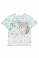 Cute Cat Star T-shirt Women Summer Slim Fit Crop Top Aesthetic Tees