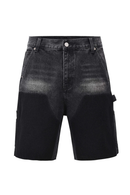 Black denim shorts on a white background, Obroi
