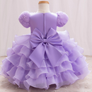 Flower girl dress baby sequin bow princess wedding bridesmaid 2-8 years old birthday party fluffy cake dress