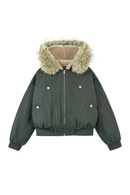 Winter Men Tide Dark Short Fur Collar Hooded Cotton Jacket Chic Casual Elegant Warm Coat