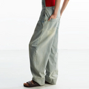 Women Light Blue Denim Overalls Versatile Slimming Look Straight Jumpsuit Autumn