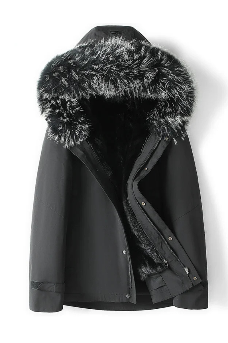 Short Fur Coat Men Coats Winter Thickened Parkas Men Clothing Mink Fur Liner Detachable Jackets with Fur Collar