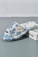 Home Slippers Soft Cotton Floral Floor Shoes Lightweight Slippers Antislip Indoor Slippers Bedroom Couple Slippers