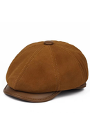 Genuine Leather Hat Beret Warm Cap Winter Men