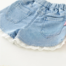 Summer Baby Children Clothing Girls Sweet Shorts Lace Small Flower Thin Denim Pants