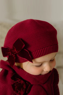 Autumn Winter Baby Girls Warm Bowknot Knitted Hats Children Beret Beanie Kids Bonnet For 2-8Years