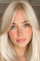 Close-up of a person with blonde hair and freckles, Obroi