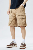 Retro Shorts Men Summer Casual Pants Men Cotton Straight Leg Pants