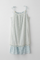 Vacation Slip Dress Lace Tassels Flower Mid Long Skirts Sweet Two Pieces Beach Dresses