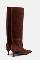Autumn/Winter Square Heels Leather Suede Knee Boots Versatile Women's Boots