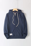 Autumn Winter Retro Thick Embroidery Hooded Hoodies Men's Cardigan Casual