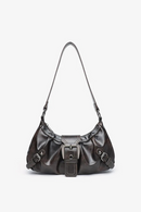 Black handbag with a strap on a white background, Obroi