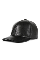 Black textured baseball cap on a white background, Obroi