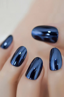 Nails Oval Metallic Quality Glamour Nail Art Designed Tips