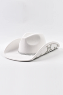 Women Western Cowboy Hat Wide Brim Rhinestone Star Hats for Wedding Reception Dance Floor Bachelor Party Costume