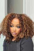 Curly Short Bob Wig Highlight Human Hair 13x4 Lace Front Wig Deep Wave For Women Human Hair