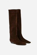 Women Boots Leather Square Toe Long Boots Winter Woman Dress Shoes Black