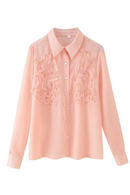 Spring/Autumn Women's Shirt Top Single Breasted Long Sleeve Office Lady Loose Thin Blouses