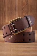 Genuine Leather Army Tactical Belt Double-needle Buckle Men's Belt Washed Water Made Macho Jeans Belt