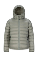 Down Jacket Men Zipper Pocket Winter Warm Safari Style Hooded Thick Drawstring Hem Padded Jacket Man