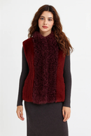 Fur vest with wool front and black warm