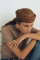 Flat Berets Women Hand Woven Natural Straw Sun Hat Circle Concave Top Church Derby Party Beach Hat