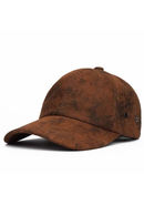 Matte Leather Baseball Cap for Men Fall Winter Male Genuine Frosted Leather Caps Outdoor Casual Retro