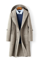 Wool Coat Men's Loose Double-sided Woolen Coat Men Hooded Long Windbreaker Trench Jacket for Men