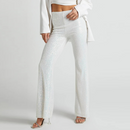 Green Flared Sequin Pants Women Autumn Wide Leg Loose Trousers Sequin Pants For Women Long