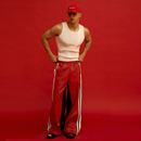 Spring Autumn Casual Leather Pants Men Wide Leg Trousers Streetwear