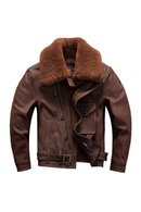 Winter Leather Jacket Men Retro Genuine Natural Thick Diagonal Zipper Leather Coat