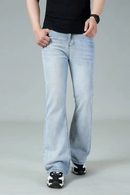 Jeans Men Men's Slim Fit Flared Jeans Blue Denim Pants Casual Loose Fit Trousers