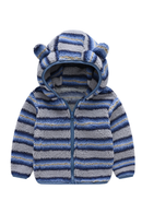 Woolen hooded coat solid color zipper coat children's winter clothes