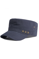Casual Flat Top Army Caps For Men Cotton Military Hats Women Solid Black Sun Hat