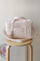 Mommy Bag Storage Bag Shoulder Bag Cotton Quilted Floral Portable Handbag Lightweight Crossbody Bag