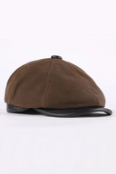 Men's Genuine Leather Beret Hat Warm Winter Hat for Casual Wear